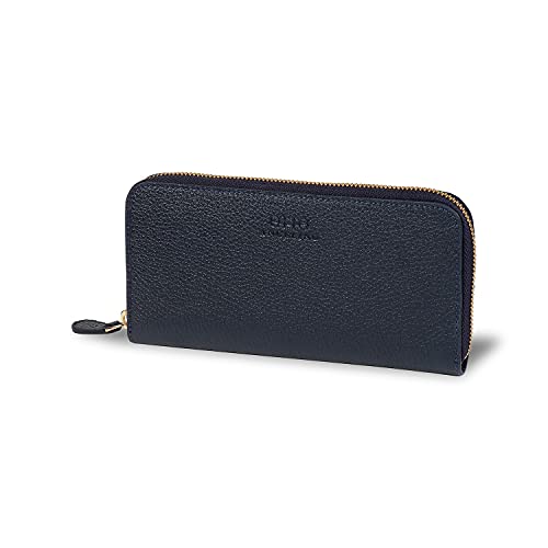 Otto Angelino Clutch aus echtem Leder mit Reißverschluss und Handy-kompatiblen Fächern von Otto Angelino