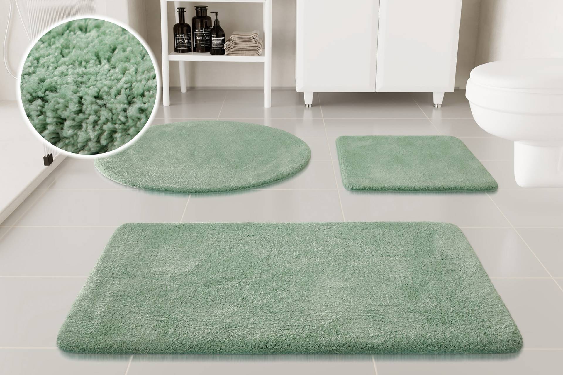 OTTO home Badematte "Neele" Höhe 20 mm rutschhemmend beschichtet schnell trocknend Badteppich, getuftet, modern, Uni, antirutsch, flauschig, Hochflor von Otto Home