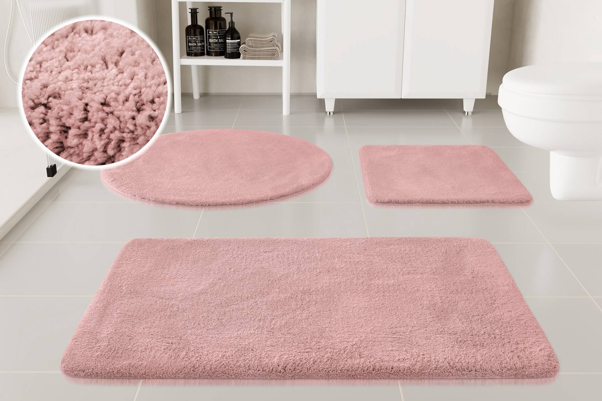 OTTO home Badematte "Neele" Höhe 20 mm rutschhemmend beschichtet schnell trocknend Badteppich, getuftet, modern, Uni, antirutsch, flauschig, Hochflor von Otto Home