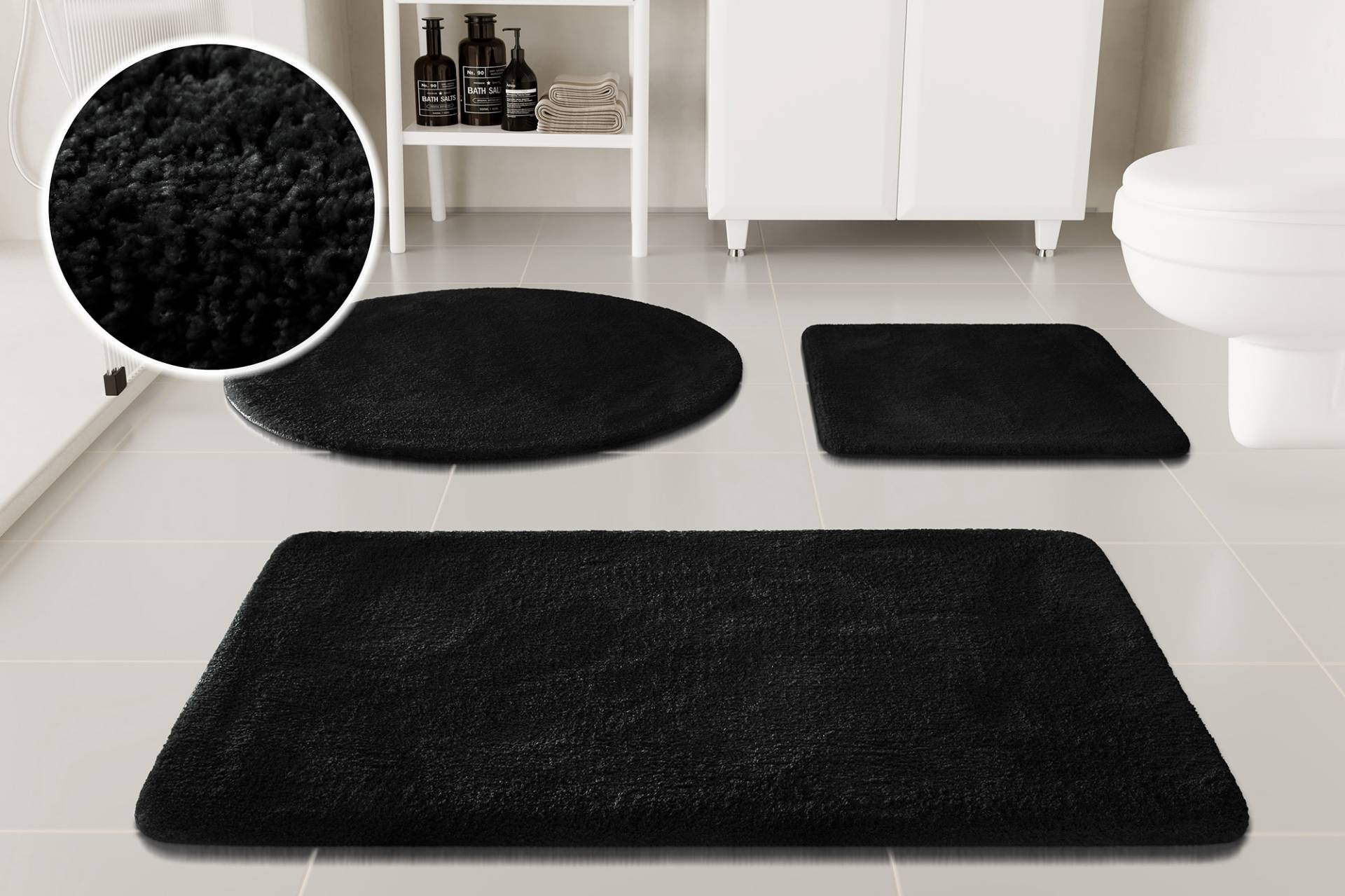 OTTO home Badematte "Neele" Höhe 20 mm rutschhemmend beschichtet schnell trocknend Badteppich, getuftet, modern, Uni, antirutsch, flauschig, Hochflor von Otto Home