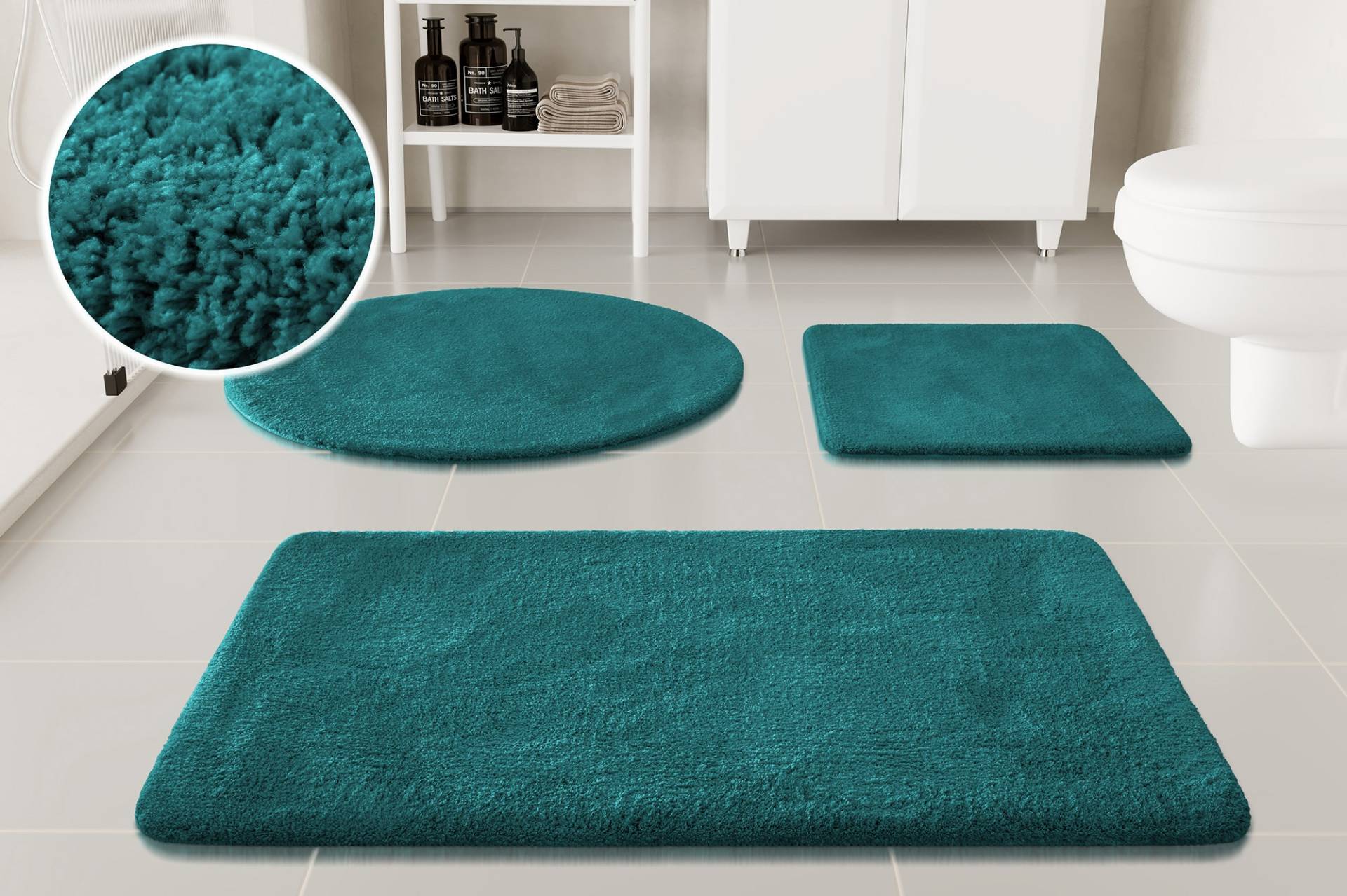 OTTO home Badematte "Neele" Höhe 20 mm rutschhemmend beschichtet schnell trocknend Badteppich, getuftet, modern, Uni, antirutsch, flauschig, Hochflor von Otto Home