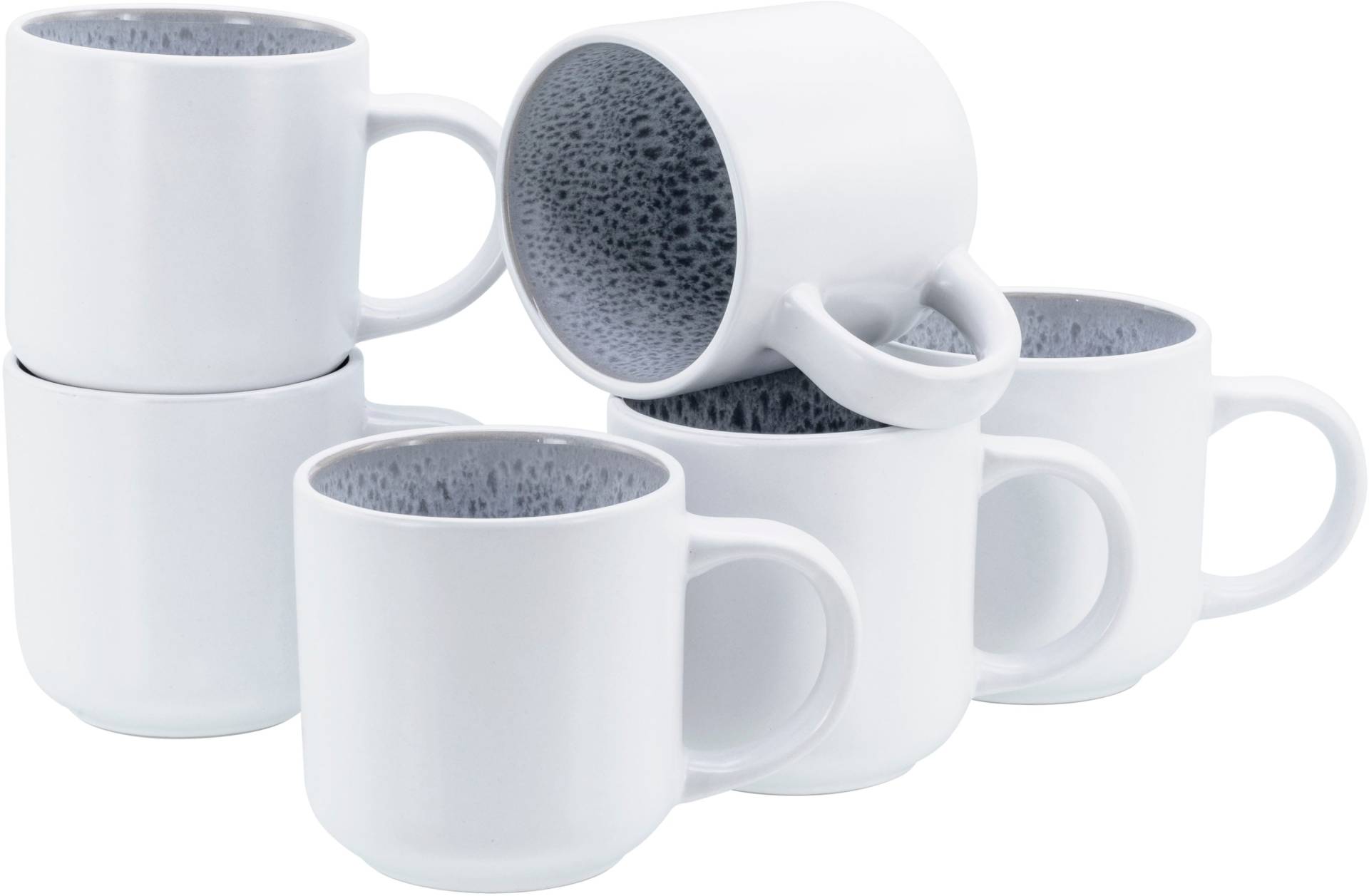 OTTO home Becher "modernes 6-teiliges Kaffeebecher-Set Lykk" hohe Haltbarkeit, spülmaschinen- & mikrowellengeeignet, Reaktivglasur von Otto Home