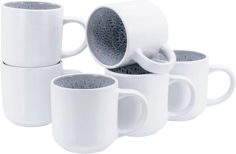 OTTO home Becher "modernes 6-teiliges Kaffeebecher-Set Lykk" hohe Haltbarkeit, spülmaschinen- & mikrowellengeeignet, Reaktivglasur von Otto Home