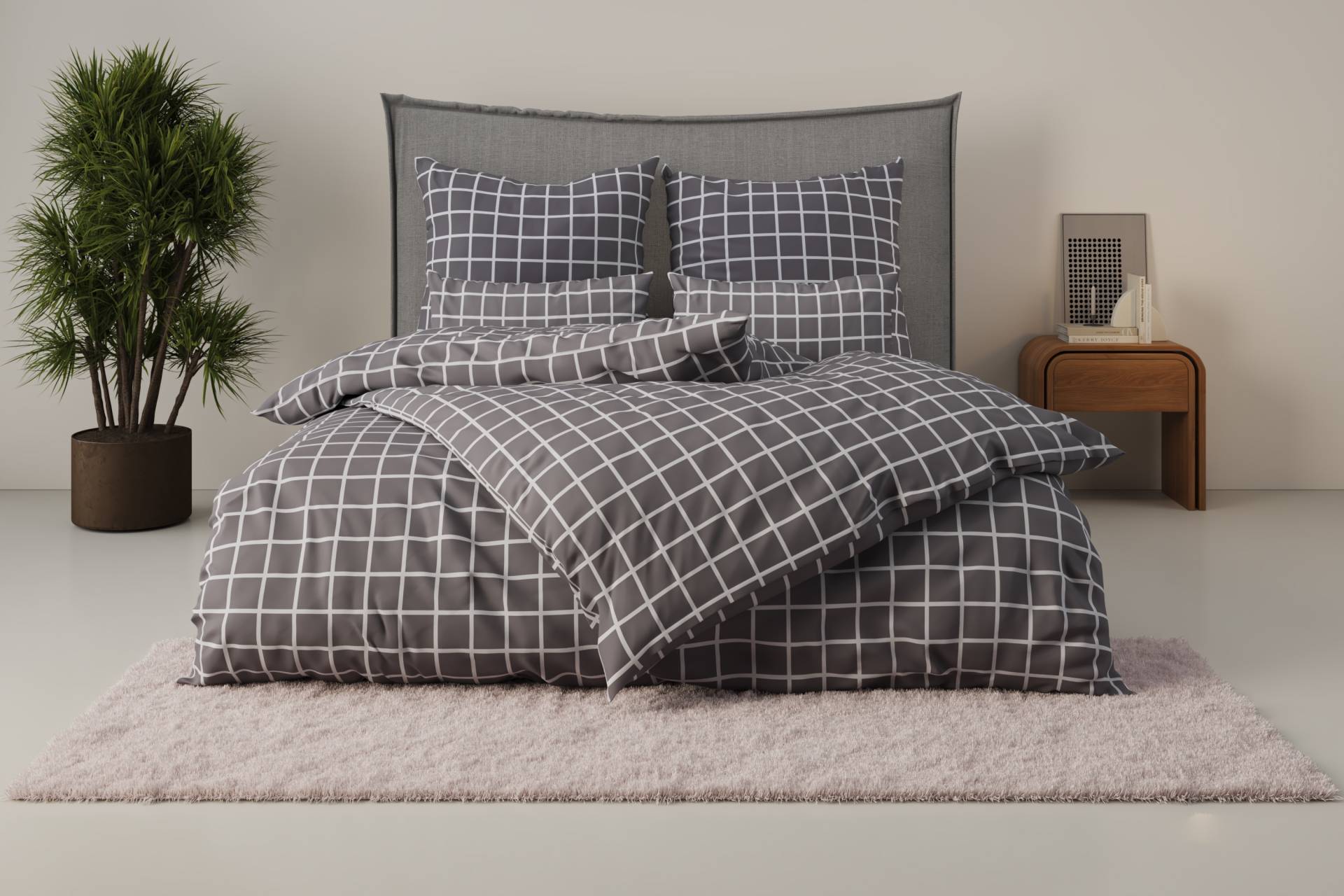OTTO home Bettwäsche "Eemil" 2 Stk. tlg. karierte Bettwäsche aus Baumwolle von Otto Home