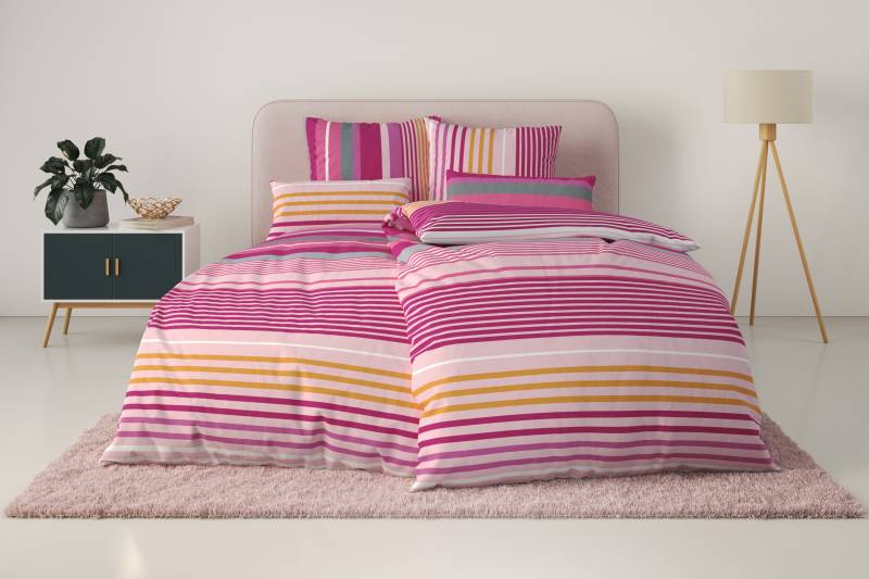 OTTO home Bettwäsche "Elvea" 2 Stk. tlg. in Gr. 135x200 oder 155x220 cm, 100% Baumwolle, Streifen von Otto Home
