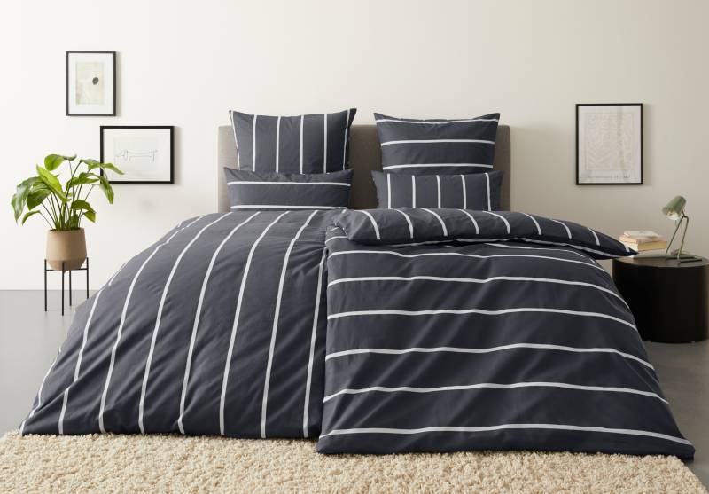OTTO home Wendebettwäsche "MIETTE" 2 Stk. tlg. mit modernen Streifen, Bettwäsche ab Gr. 135x200 cm erhältlich von Otto Home