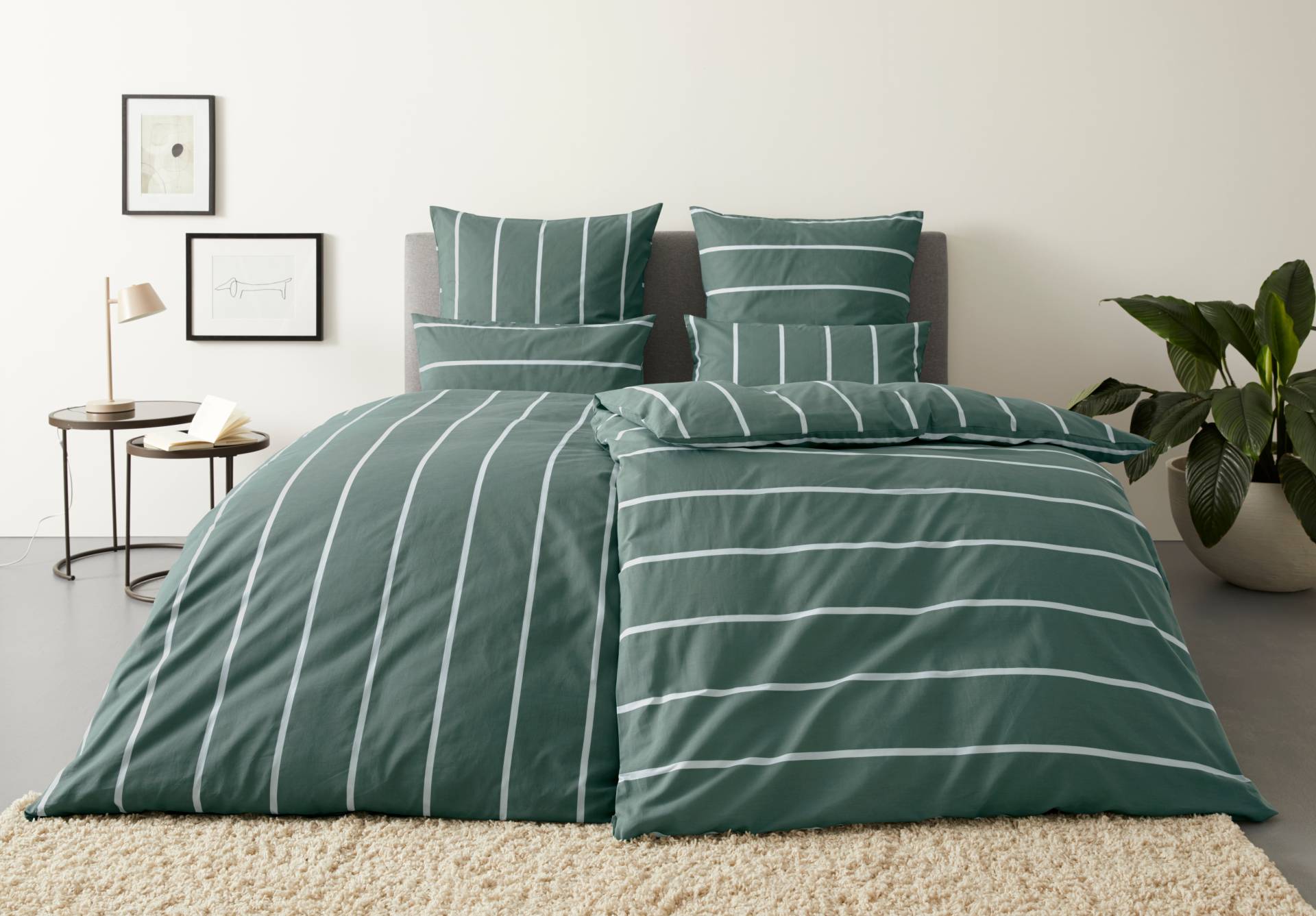 OTTO home Wendebettwäsche "MIETTE" 2 Stk. tlg. mit modernen Streifen, Bettwäsche ab Gr. 135x200 cm erhältlich von Otto Home