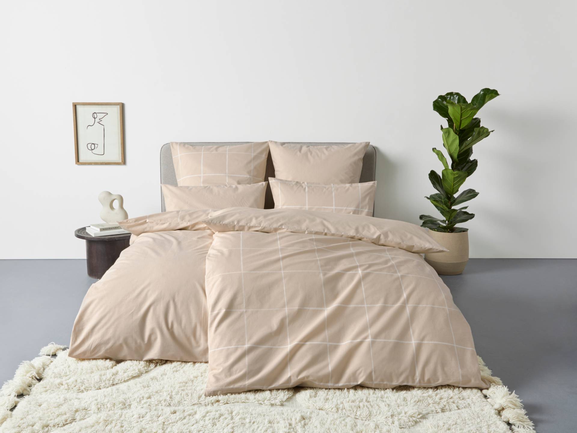 OTTO home Wendebettwäsche "Nature in Gr. 135x200 oder 155x220 cm" 2 Stk. tlg. Bettwäsche in unregelmäßigem Karo-Muster von Otto Home