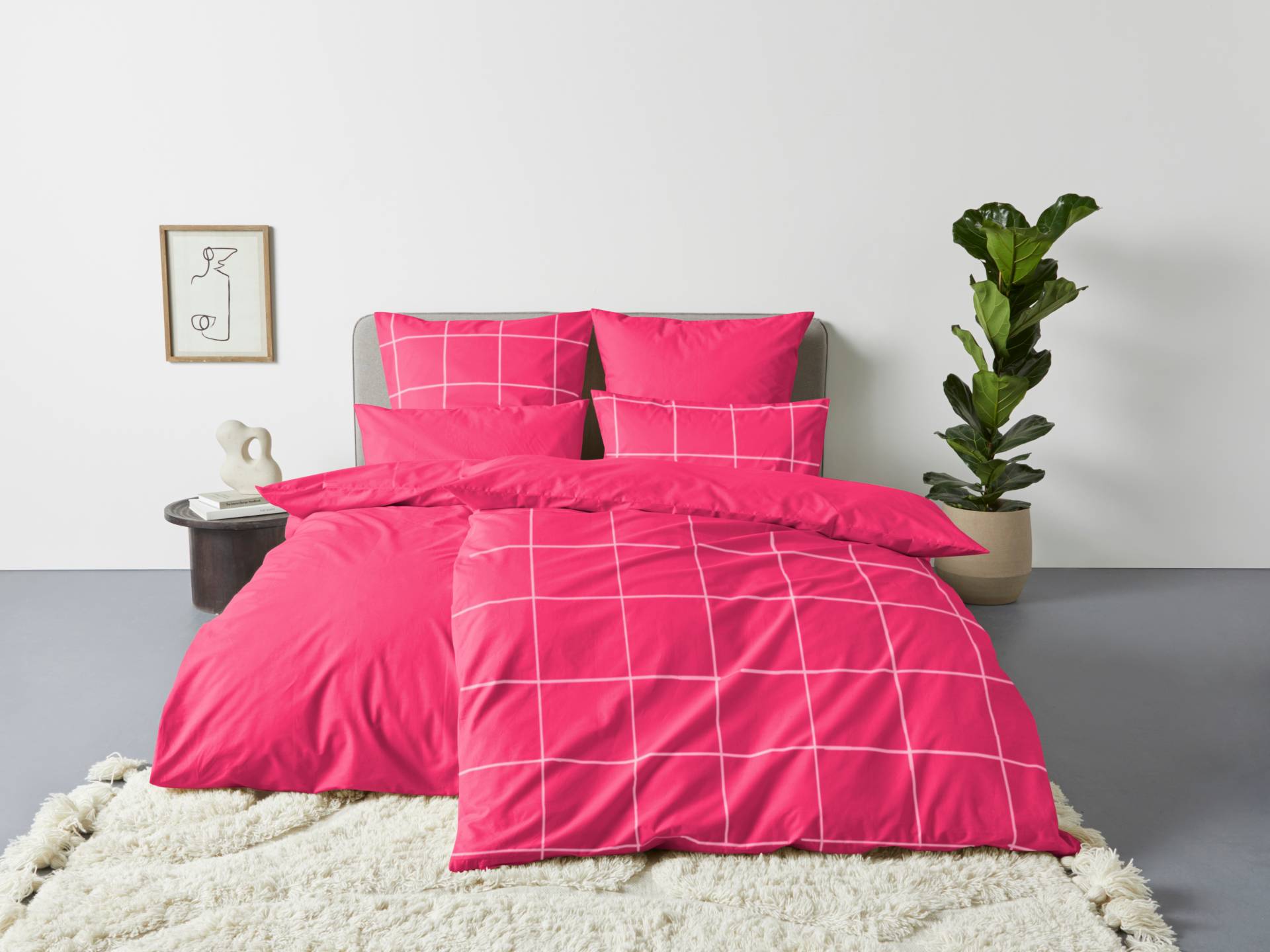 OTTO home Wendebettwäsche "Nature in Gr. 135x200 oder 155x220 cm" 2 Stk. tlg. Bettwäsche in unregelmäßigem Karo-Muster von Otto Home