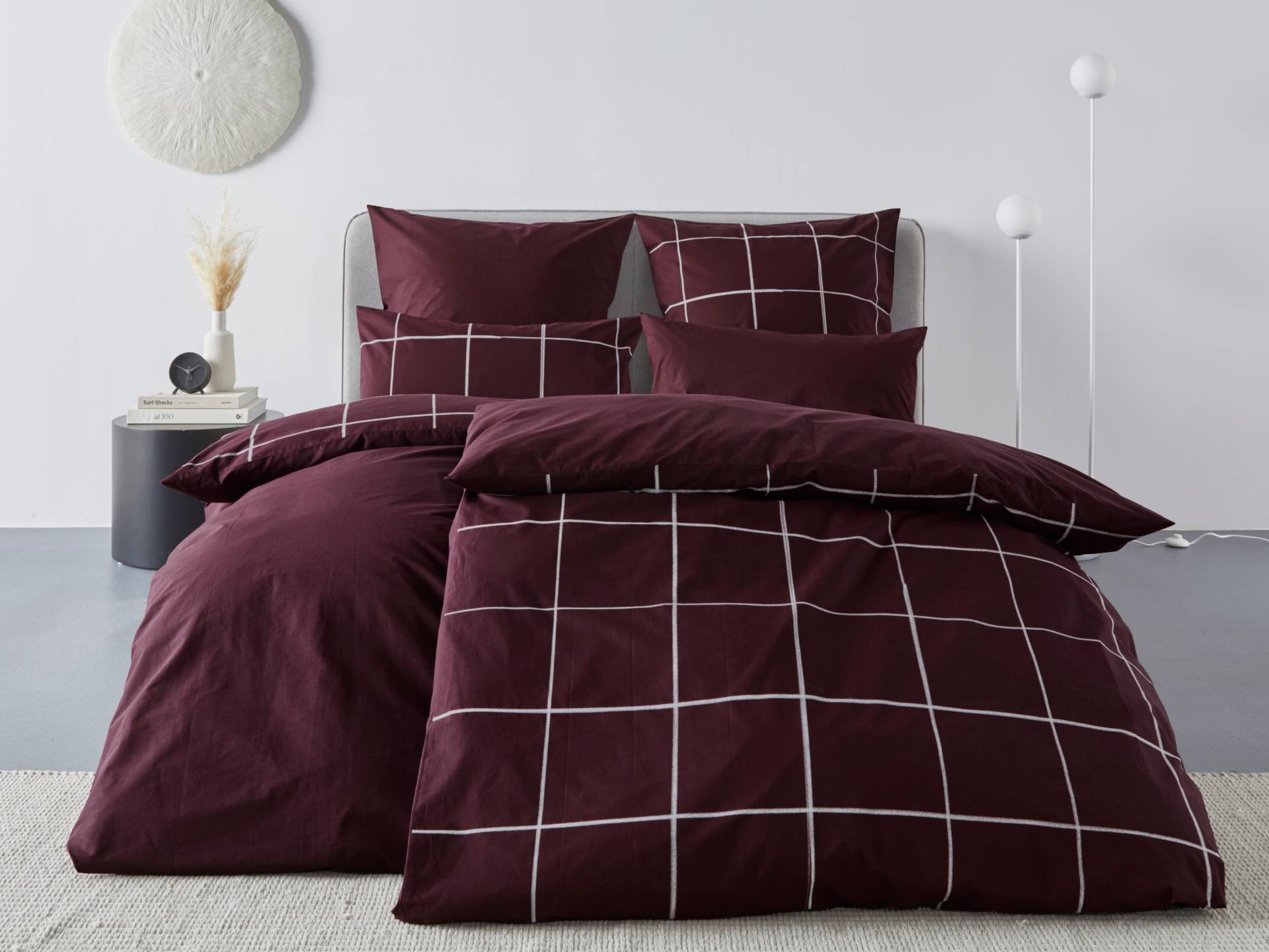 OTTO home Wendebettwäsche "Nature in Gr. 135x200 oder 155x220 cm" 2 Stk. tlg. Bettwäsche in unregelmäßigem Karo-Muster von Otto Home