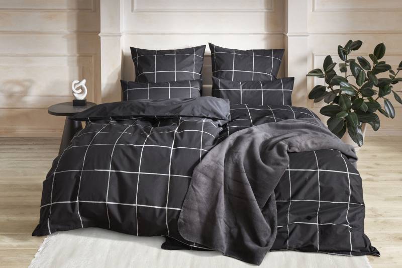 OTTO home Wendebettwäsche "Nature in Gr. 135x200 oder 155x220 cm" 2 Stk. tlg. Bettwäsche in unregelmäßigem Karo-Muster von Otto Home