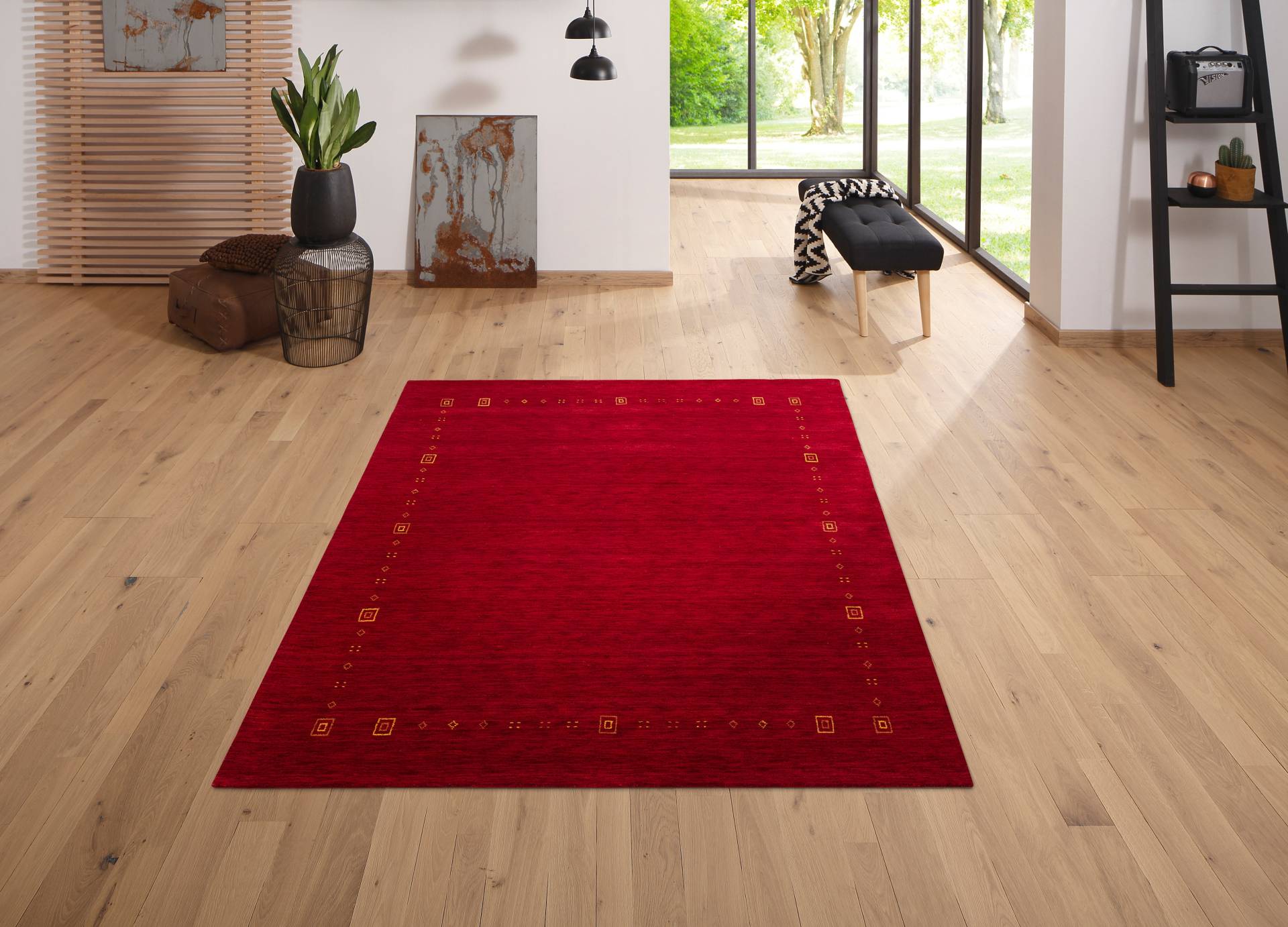 OTTO home Wollteppich "Felia" rechteckig 12 mm Höhe reine Wolle, handgewebt, mit Bordüre von Otto Home