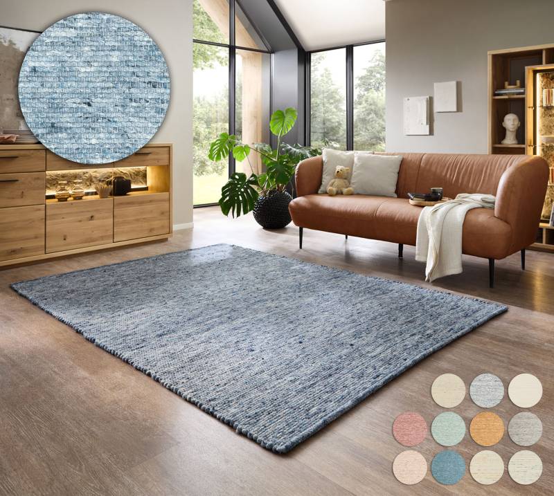 OTTO home Wollteppich "Pirker" rechteckig 12 mm Höhe Wendeteppich, meliert, reine Wolle, handgewebt, Scandi, Wohnzimmer von Otto Home
