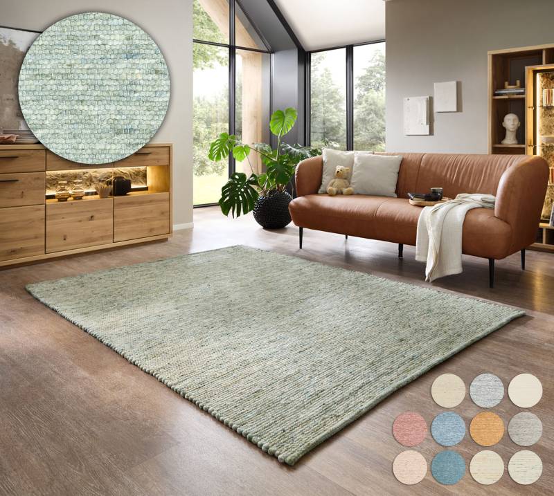 OTTO home Wollteppich "Pirker" rechteckig 12 mm Höhe Wendeteppich, meliert, reine Wolle, handgewebt, Scandi, Wohnzimmer von Otto Home