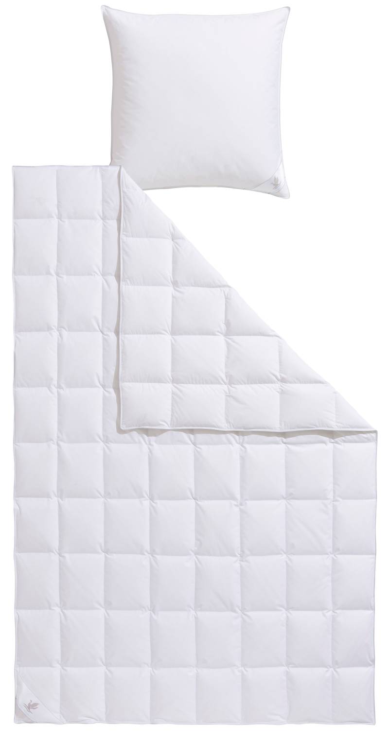 Otto Keller Daunenbettdecke + Kopfkissen "Star, Decke mit Kissen, verschiedene Größen wie Bettdecke 135x200 cm" Bettwaren-Set, 2-tlg., allergiker geeignet (für Hausstauballergiker) von Otto Keller