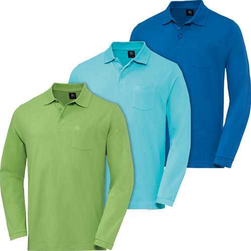 Otto Kern 3er Pack Herren Poloshirts langarm von Otto Kern