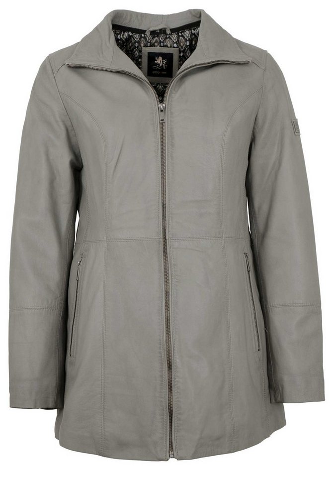 Otto Kern Lederjacke Donna/L OTTO KERN - Damen Ledermantel Longjacke Lammnappa grau von Otto Kern