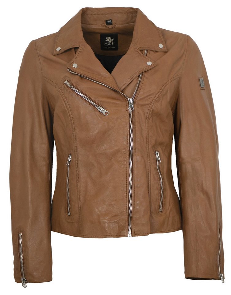 Otto Kern Lederjacke Ghost OTTO KERN - Damen Lederjacke Bikerjacke Lammnappa cognac von Otto Kern