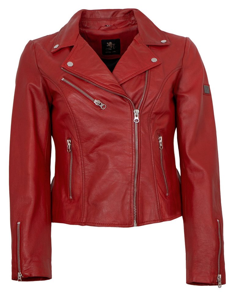 Otto Kern Lederjacke Ghost OTTO KERN - Damen Lederjacke Bikerjacke Lammnappa rot von Otto Kern