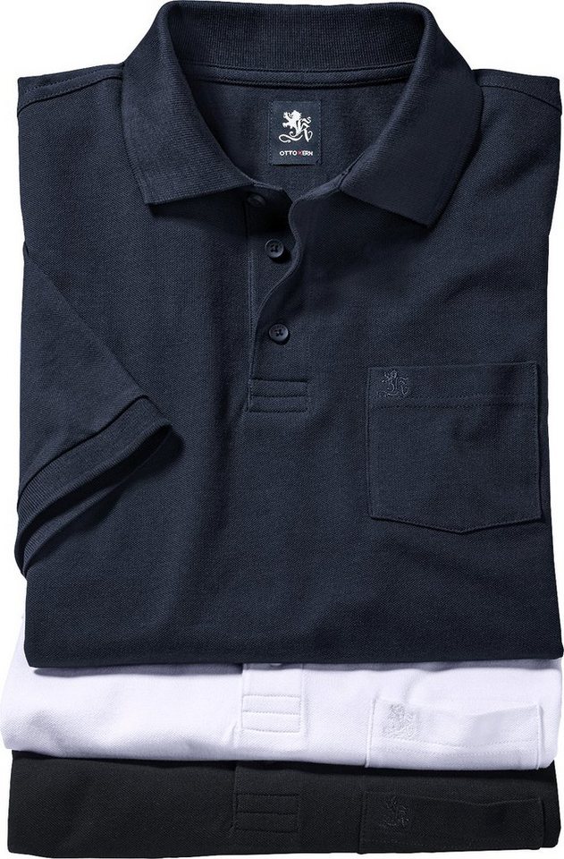 Otto Kern Poloshirt (Packung, 3er-Pack) aus reiner Baumwolle von Otto Kern