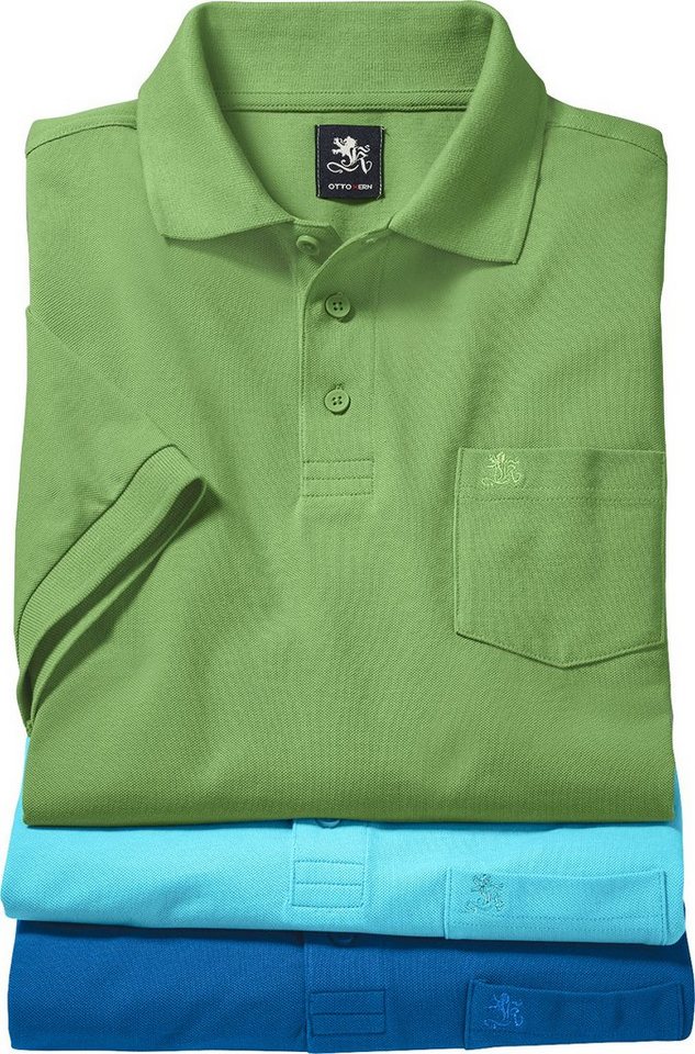 Otto Kern Poloshirt (Packung, 3er-Pack) aus reiner Baumwolle von Otto Kern