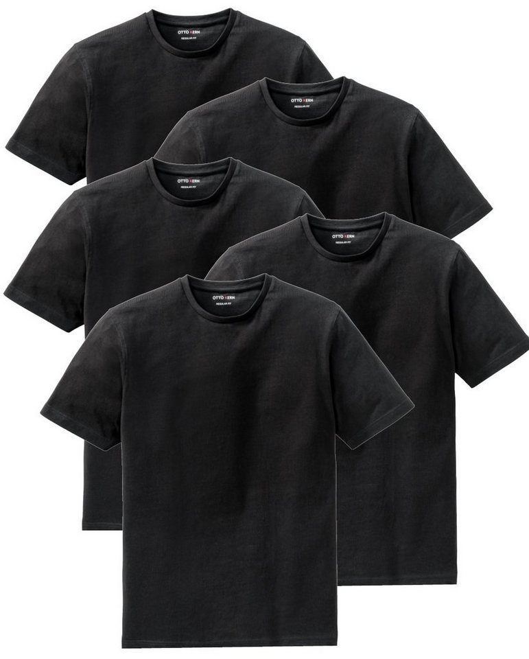 Otto Kern T-Shirt (5er-Pack) Kurzarmshirt aus hochwertiger, reiner Baumwolle von Otto Kern