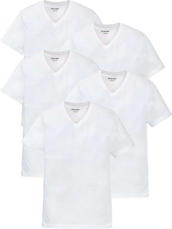 Otto Kern T-Shirt (5er-Pack) Kurzarmshirt aus hochwertiger, reiner Baumwolle von Otto Kern