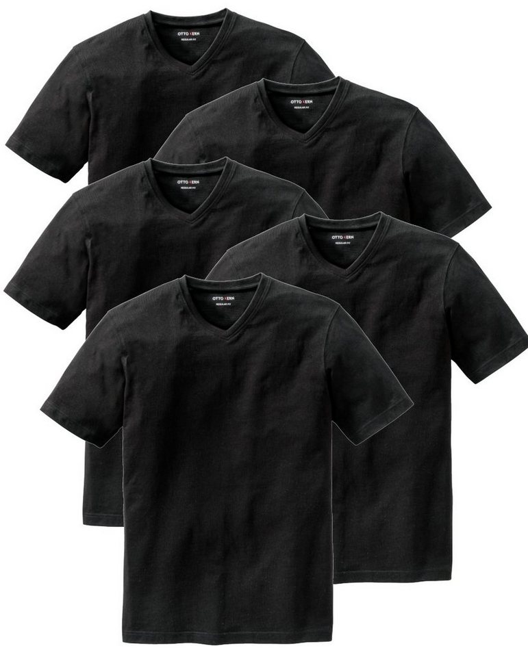 Otto Kern T-Shirt (5er-Pack) Kurzarmshirt aus hochwertiger, reiner Baumwolle von Otto Kern