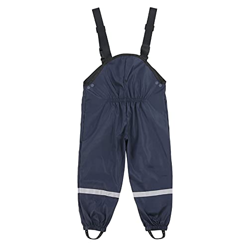 OttoBen Kinder Regenhose Outdoor Wasserdicht Atmungsaktiv Jungen Mädchen Elastische Taille PU-Beschichtung Buddelhose Leicht Matschhose Dünn Regenlatzhose für 73-145cm Marine 74 von OttoBen