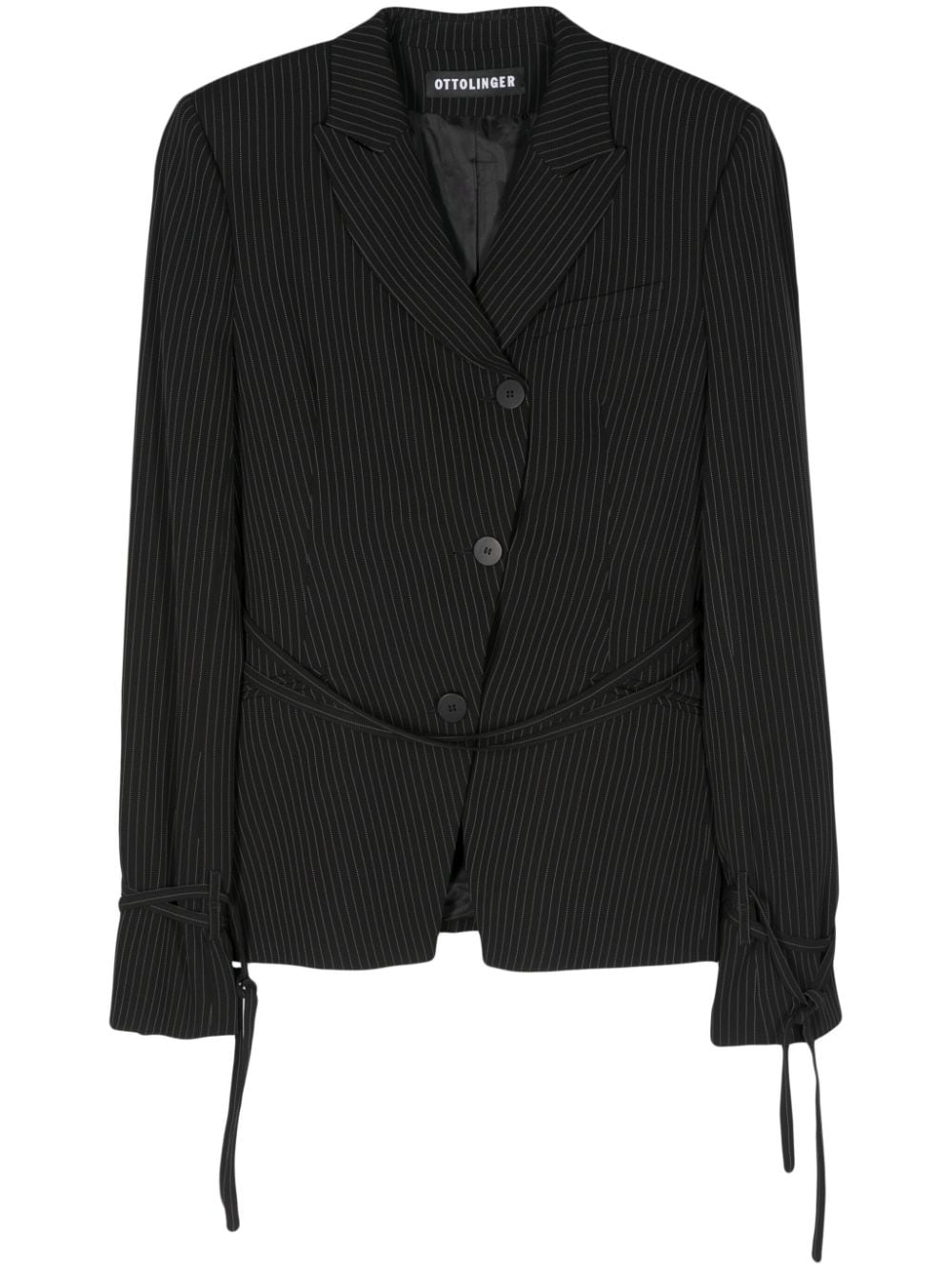 Ottolinger Asymmetrischer Blazer mit Nadelstreifen - Schwarz von Ottolinger