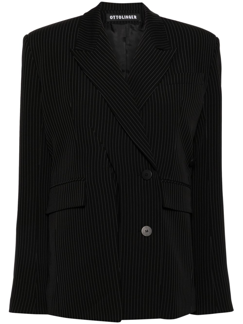 Ottolinger Nadelstreifen-Blazer mit Schlitz - Schwarz von Ottolinger