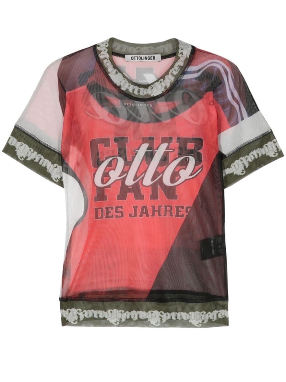 Ottolinger soccer-print mesh crop top - Rot von Ottolinger