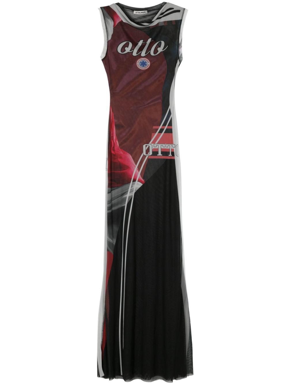 Ottolinger soccer-print mesh maxi dress - Rot von Ottolinger