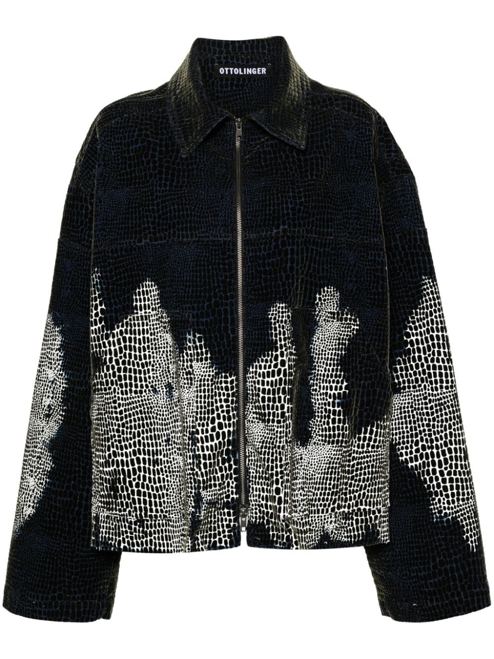 Ottolinger velvet-print denim jacket - Blau von Ottolinger