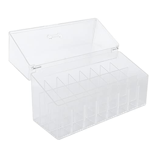 Lippenstift-Aufbewahrungsbox, Kunststoff, Transparentes Gitter, Staubdicht, Aufklappbar, Kosmetik-Aufbewahrungsbox, Make-up-Organizer Für Lippenstift-Display von Otufan