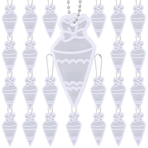 Otuuz 20 Stück Sicherheits Reflektor Anhänger Zuckertüte Rucksack Anhänger mit Ketten Schulranzen Reflektoren Reflektierende Schultüte Geschenk Anhänger für Schulkind Kleidung Schlüsselanhänger von Otuuz