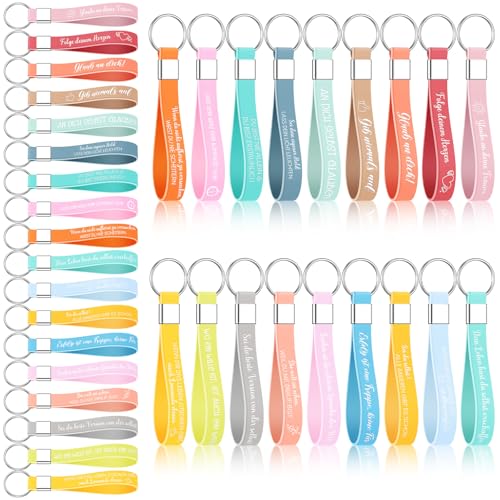 Otuuz 36 Inspirierende Schlüsselanhänger auf Deutsch Silikon Schlüsselanhänger mit Motivierenden Sprüchen Dankeschön Geschenke für Kollegen Abschiedsgeschenke für Mitarbeiter Lehrer Abschluss Schüler von Otuuz