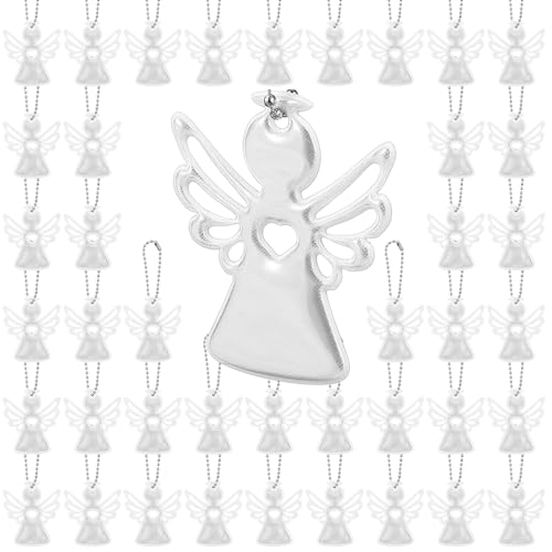 Otuuz 40 Stück Reflektierender Schutzengel Schlüsselanhänger Anhänger Schutzengel Geschenke Schüler Reflektor Anhänger Reflektierenden Sicherheitsetiketten für Rucksäcke Mitgebsel Mitbringsel von Otuuz