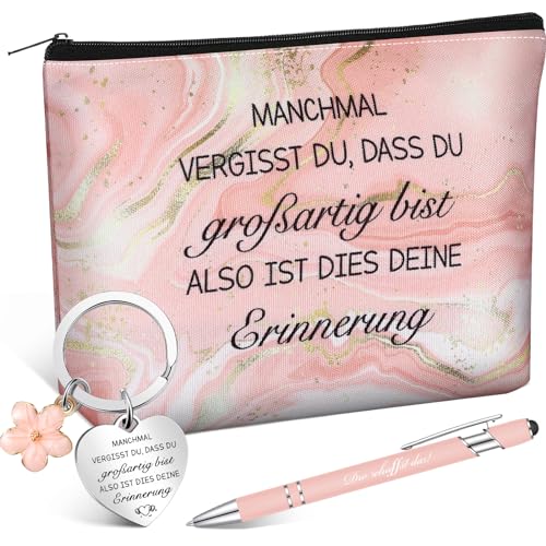 Otuuz Dankesgeschenk Inspirierende Geschenke für Kollegen Erzieherin Abschluss Geschenk Schlüsselanhänger für Lehrerin Kosmetiktasche Kugelschreiber Lehrerwertschätzung Geschenk für Erntedankfest von Otuuz