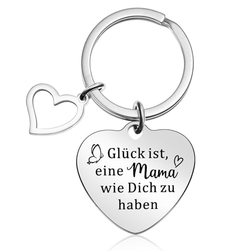 Otuuz Mama Schlüsselanhänger Geschenke Herz Beste Mama Schlüsselanhänger mit Gravur Dankesgeschenke zum Weihnachten Muttertag Geburtstag Geschenkideen von Otuuz