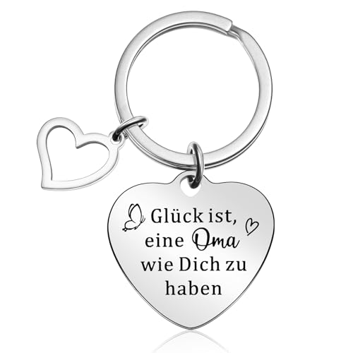 Otuuz Oma Schlüsselanhänger Geschenke Herz Beste Oma Schlüsselanhänger mit Gravur Dankesgeschenke zum Weihnachten Muttertag Geburtstag Geschenkideen von Otuuz