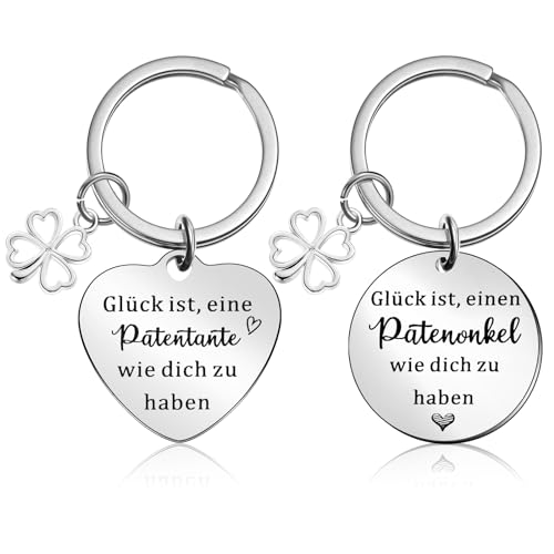 Otuuz Patenonkel Patentante Schlüsselanhänger Geschenk für Beste Pateneltern Mit Spruch Glück Ist Eine Patentante Wie Dich zu Haben für Taufe Geburtstag von Otuuz