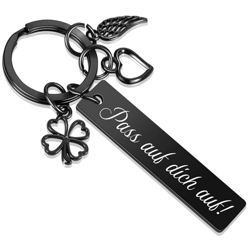 Otuuz Schlüsselanhänger Pass auf Dich auf Abschluss Geschenk Führerschein Bestanden Geschenk Auto Fahr Vorsichtig Schlüsselanhänger Glücksbringer zum Absolvent Abitur Vatertag Geburtstag von Otuuz