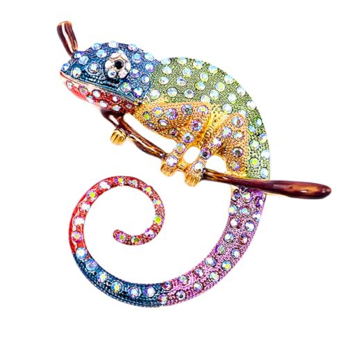 OuLi Store Chamäleon Brosche Strass Broschen für Frauen und Mädchen Kristall Broschen Clips Modeschmuck (Blau) von OuLi Store