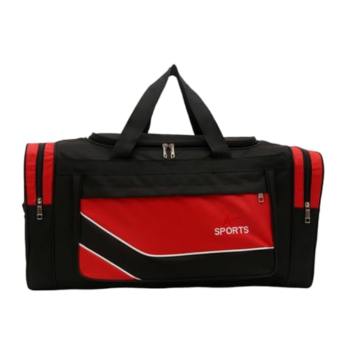 OuLi Store Faltbare Reisetasche für Herren & Damen, 55L Groß Weekender Übernachtungstasche, wasserdichte Handgepäck Tasche/Sporttasche (Rot) von OuLi Store