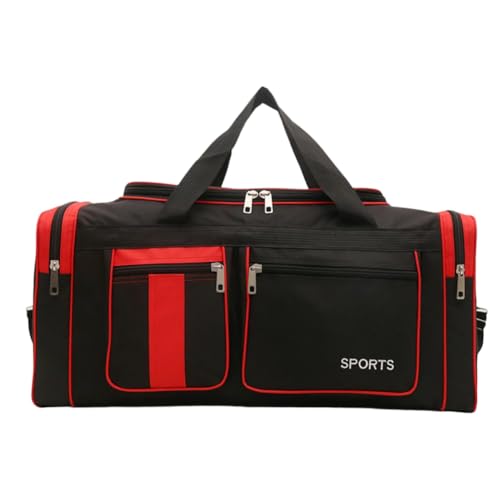 OuLi Store Faltbare Reisetasche für Herren & Damen, 75L Groß Weekender Übernachtungstasche, wasserdichte Handgepäck Tasche/Sporttasche (Rot) von OuLi Store