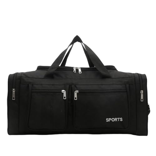 OuLi Store Faltbare Reisetasche für Herren & Damen, 75L Groß Weekender Übernachtungstasche, wasserdichte Handgepäck Tasche/Sporttasche (Schwarz) von OuLi Store