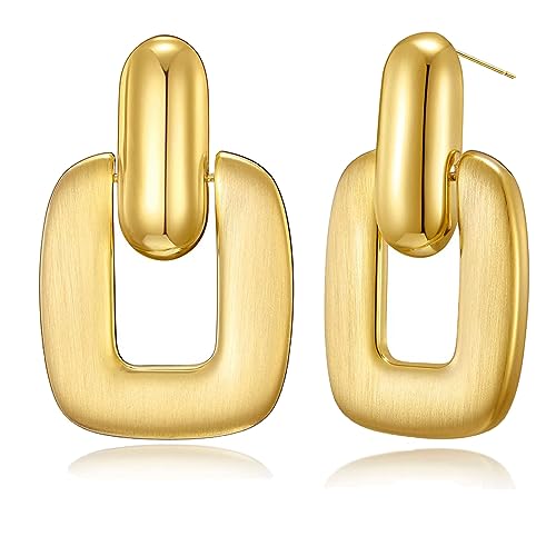 Viereckig Ohrringe Hängend Chunky Gold Hoop Earrings 925 Creolen Damen, Vergoldet Zirkonia Geometrische Doppelter Kreis Modeschmuck, Double Circle Ohrringe Hochzeitsgeschenke Für Damen Viereckig Ohrringe Hängend Chunky Gold Hoop Earrings 925 Creolen Damen, Vergoldet Zirkonia Geometrische Doppelter Kreis Modeschmuck, Double Circle Ohrringe Hochzeitsgeschenke Für Damen von OuMaiFeng