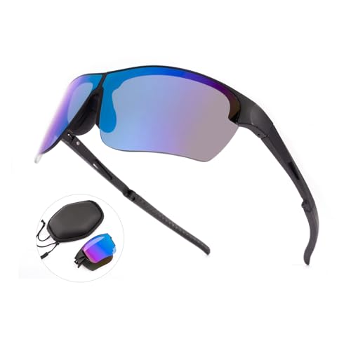 OuShiun Fahrradbrille Damen Herren, Faltbare Brille Radsportbrille mit UV400 Schutz TR90 Rahmen für Sport Radfahren von OuShiun
