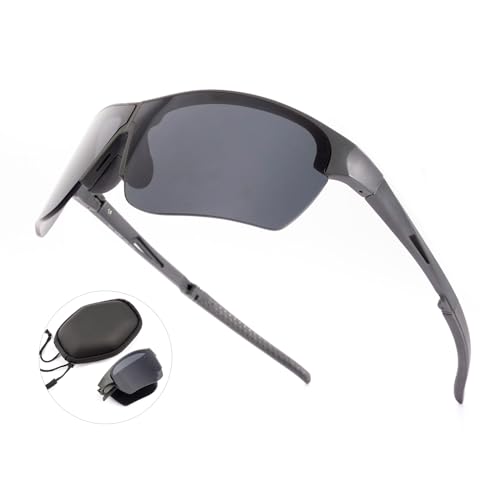 OuShiun Fahrradbrille Damen Herren, Faltbare Brille Radsportbrille mit UV400 Schutz TR90 Rahmen für Sport Radfahren von OuShiun